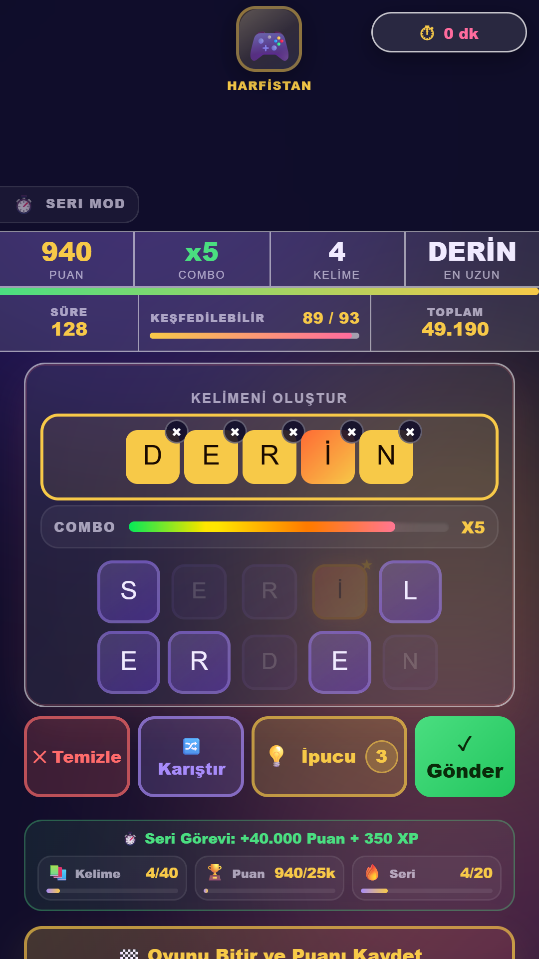 Harfistan seri modu