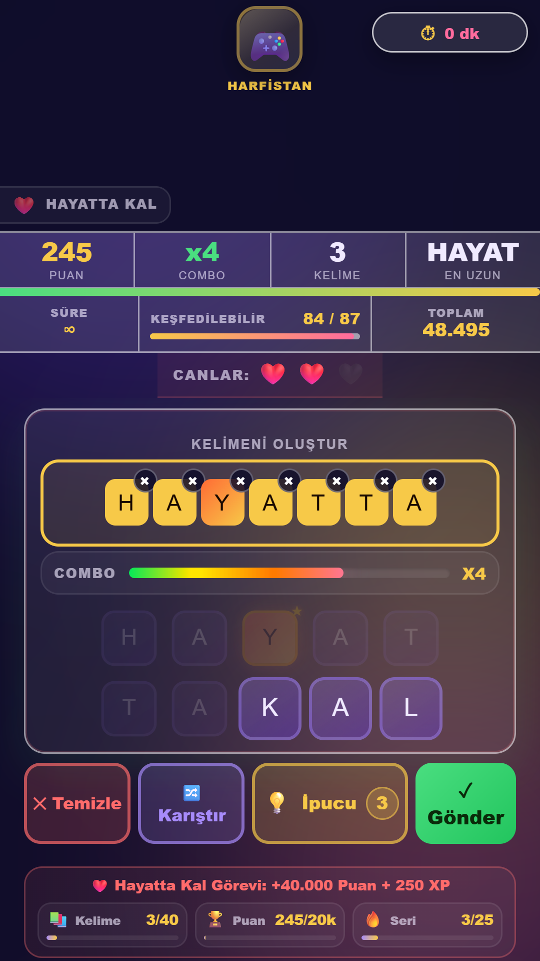 Harfistan hayatta kal modu