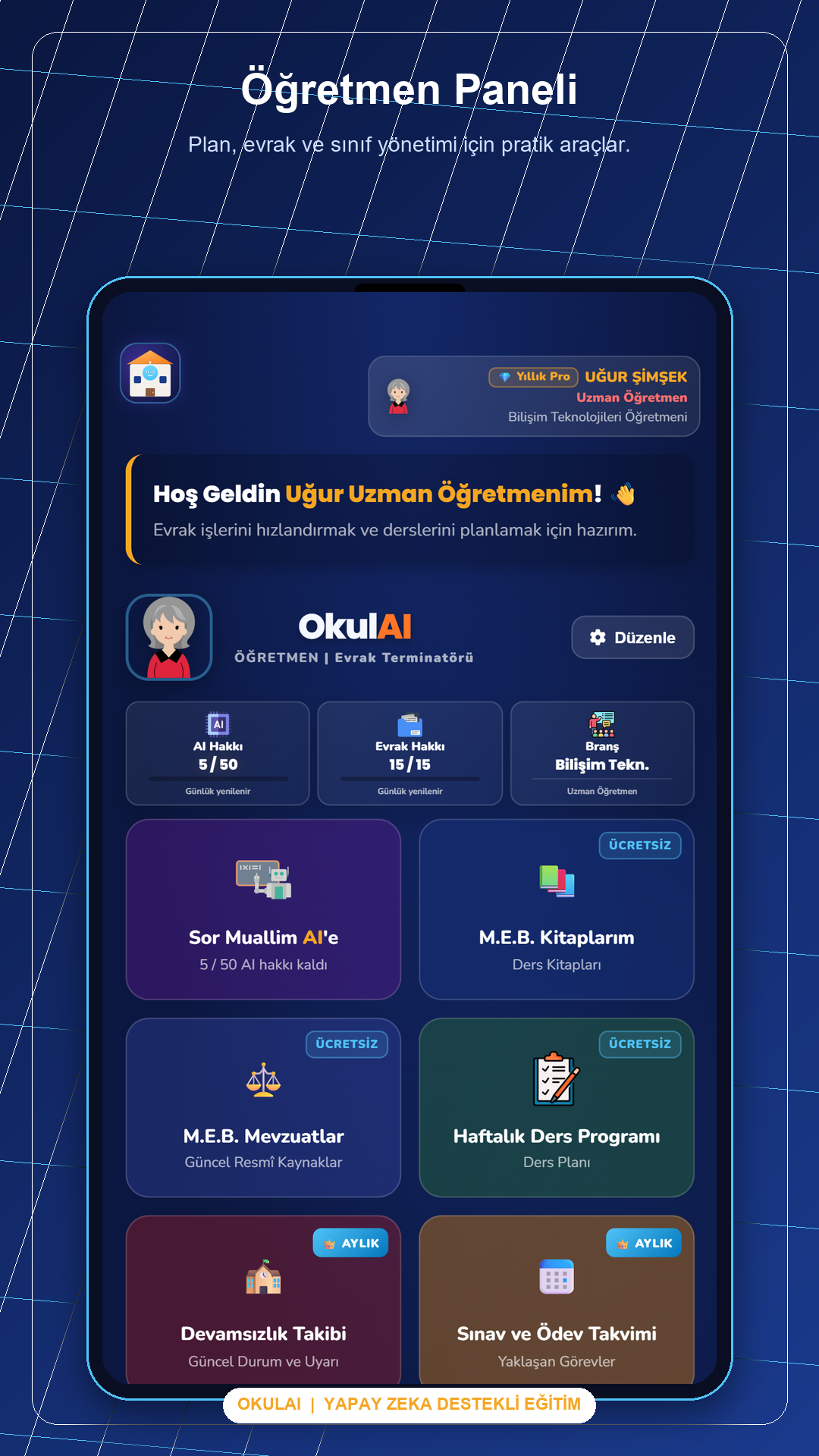 OkulAI öğretmen paneli